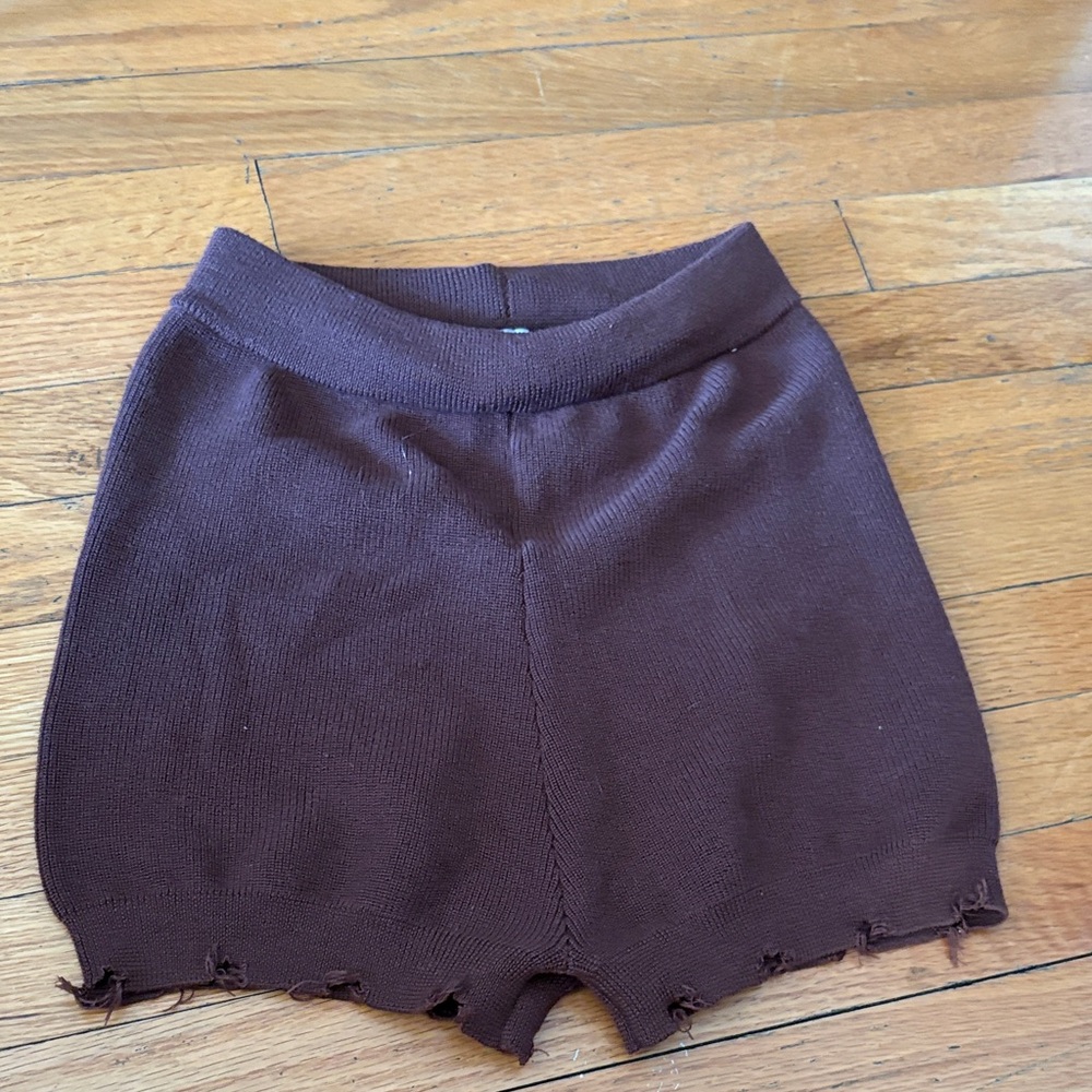 Princess Polly Chocolate High Waist Knit Shorts